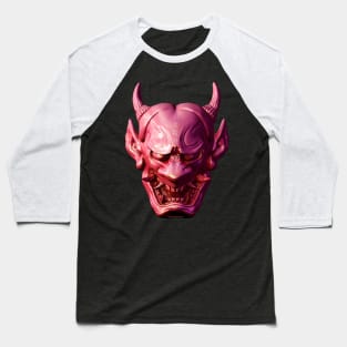 Red Japanese hannya Mask Baseball T-Shirt